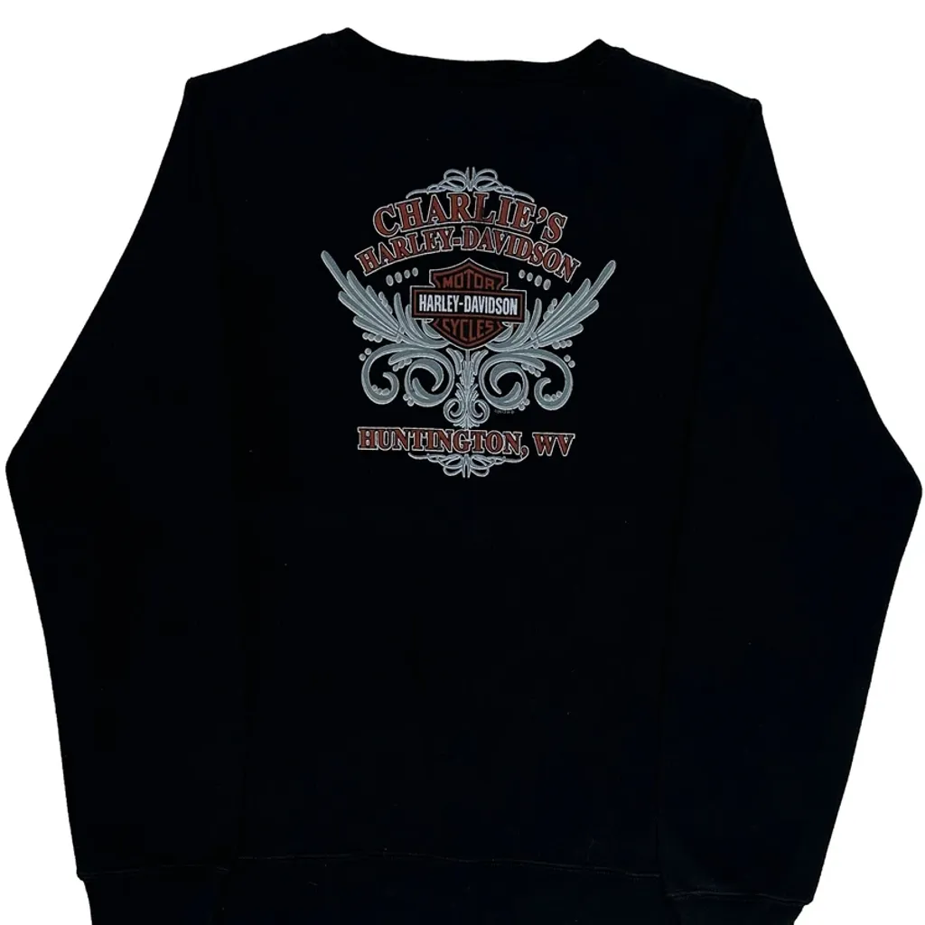 Charlie'S Harley-Davidson Harley Davidson Graphic Zip Up - Large Black Cotton - Image 7