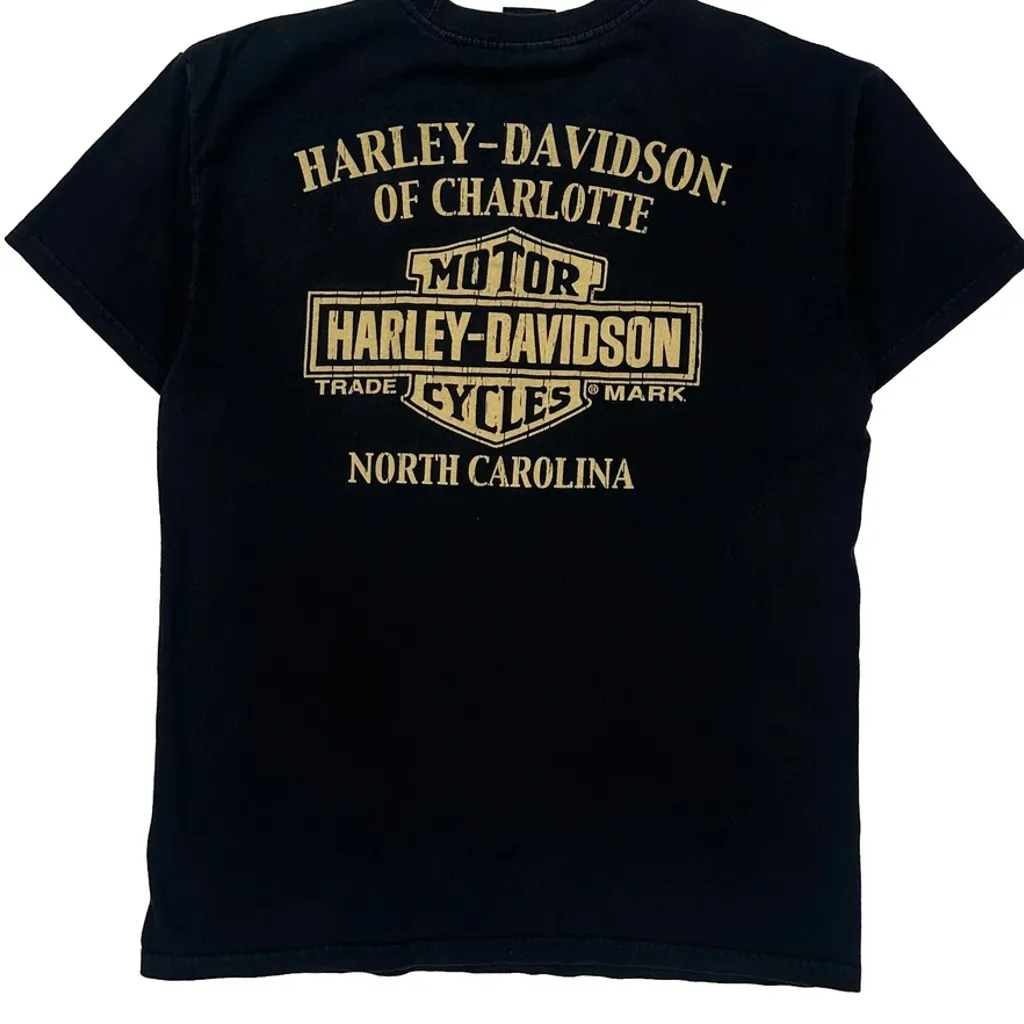 Charlotte Harley Davidson Graphic T-Shirt - Medium Black Cotton - Image 7