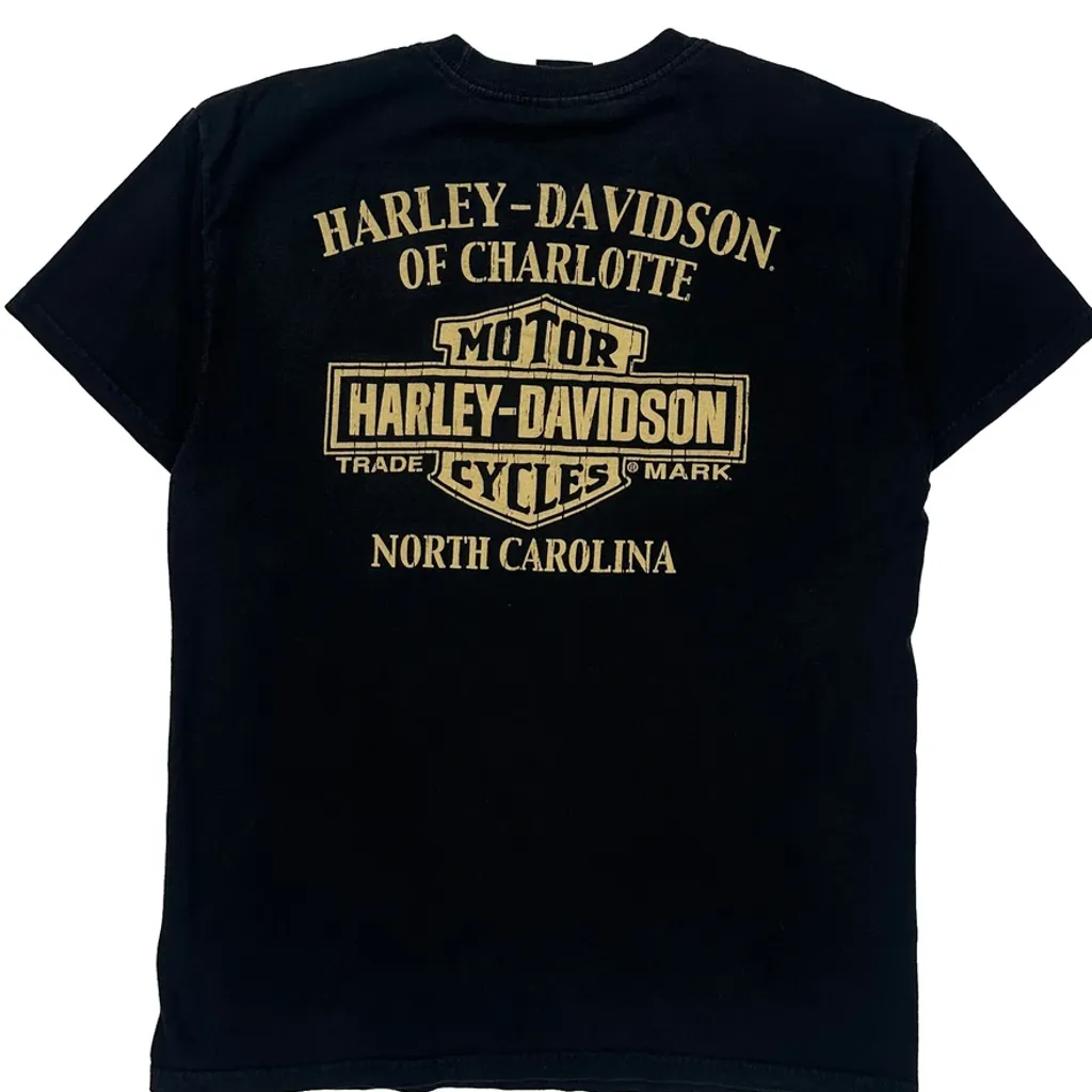 Charlotte Harley Davidson Graphic T-Shirt - Medium Black Cotton - Image 8