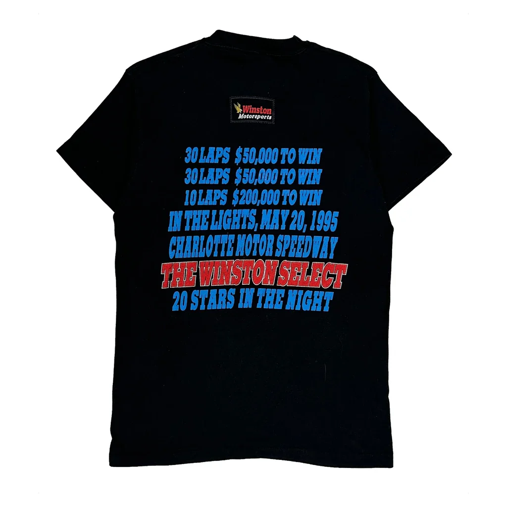 Charlotte Motor Speedway Fruit Of The Loom Graphic T-Shirt - Medium Black Cotton - Image 2