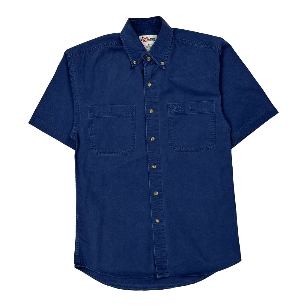 Chase Authentics Short Sleeve Shirt - Small Blue Cotton
