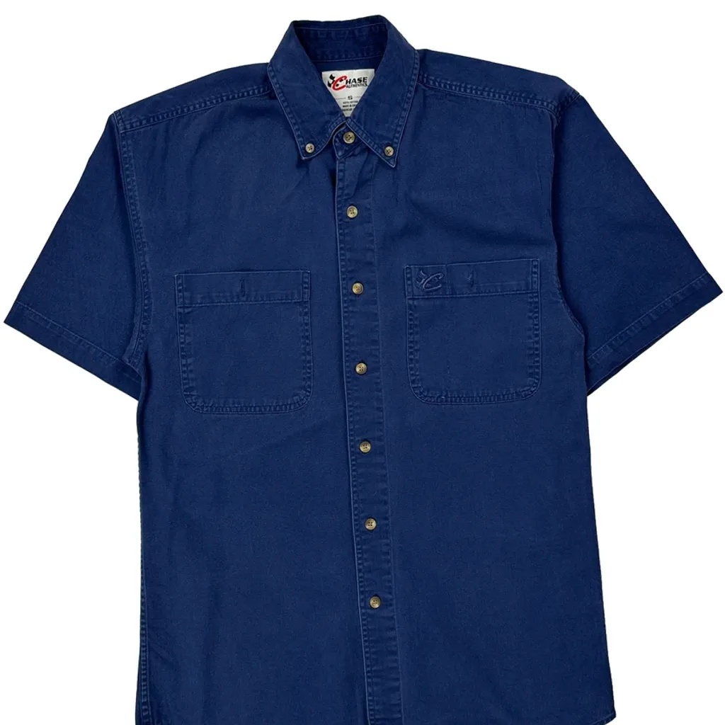 Chase Authentics Short Sleeve Shirt - Small Blue Cotton - Image 4