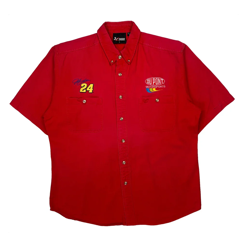 Chase Authentics Nascar Short Sleeve Shirt - Large Red Cotton