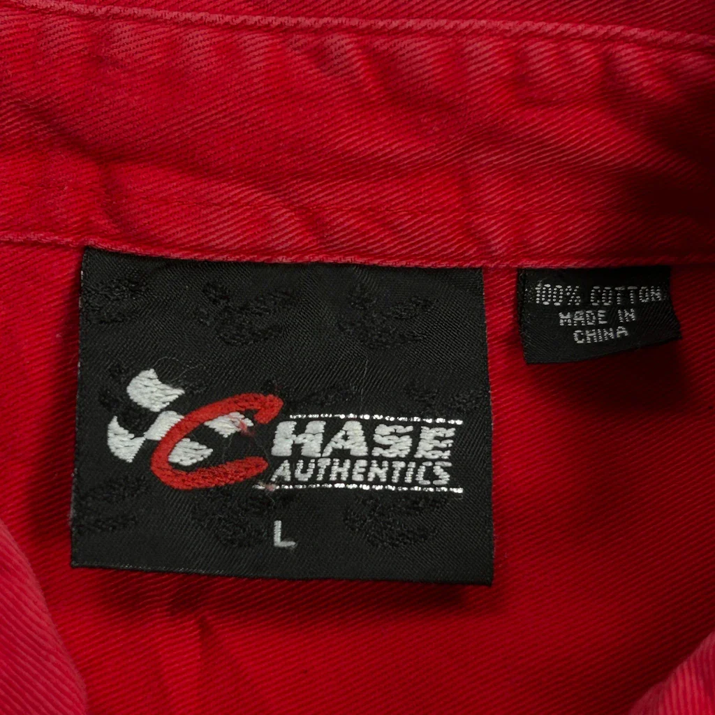 Chase Authentics Nascar Short Sleeve Shirt - Large Red Cotton - Image 3