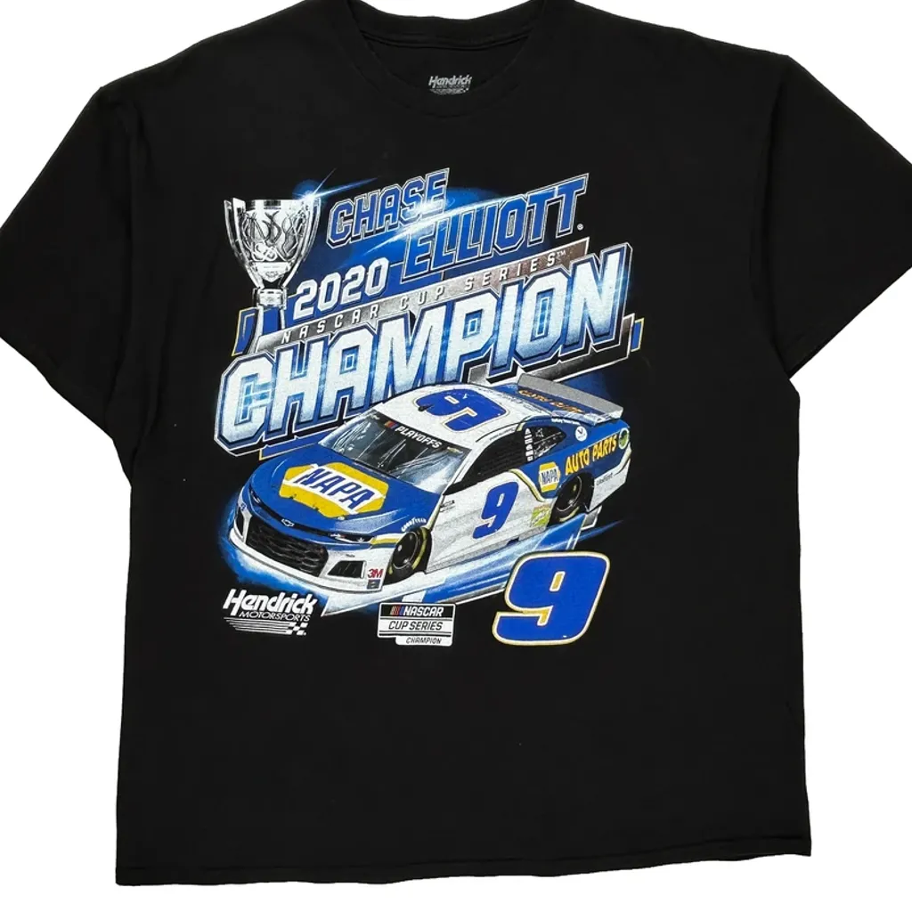 Chase Elliott 2020 Champion Hendrick Nascar T-Shirt - XL Black Cotton - Image 5