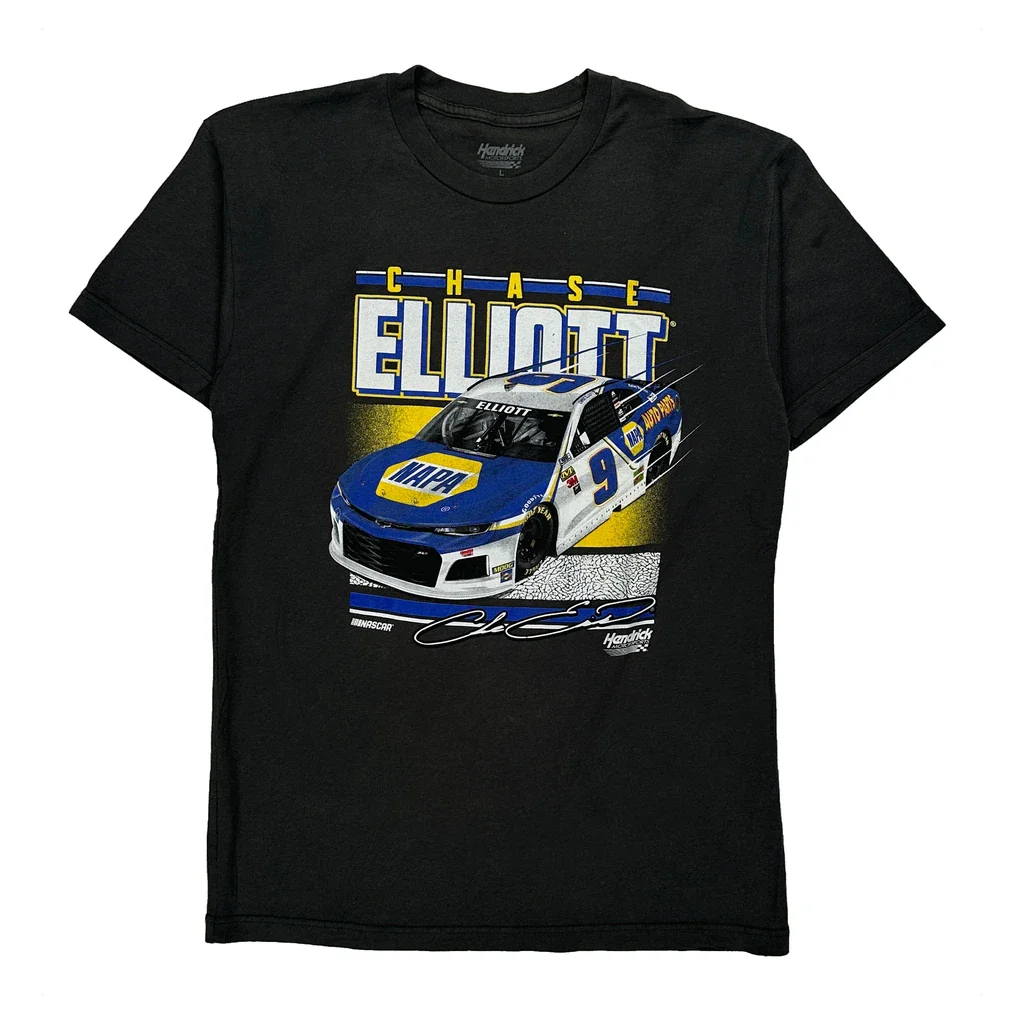 Chase Elliott Hendrick Nascar T-Shirt - Large Black Cotton