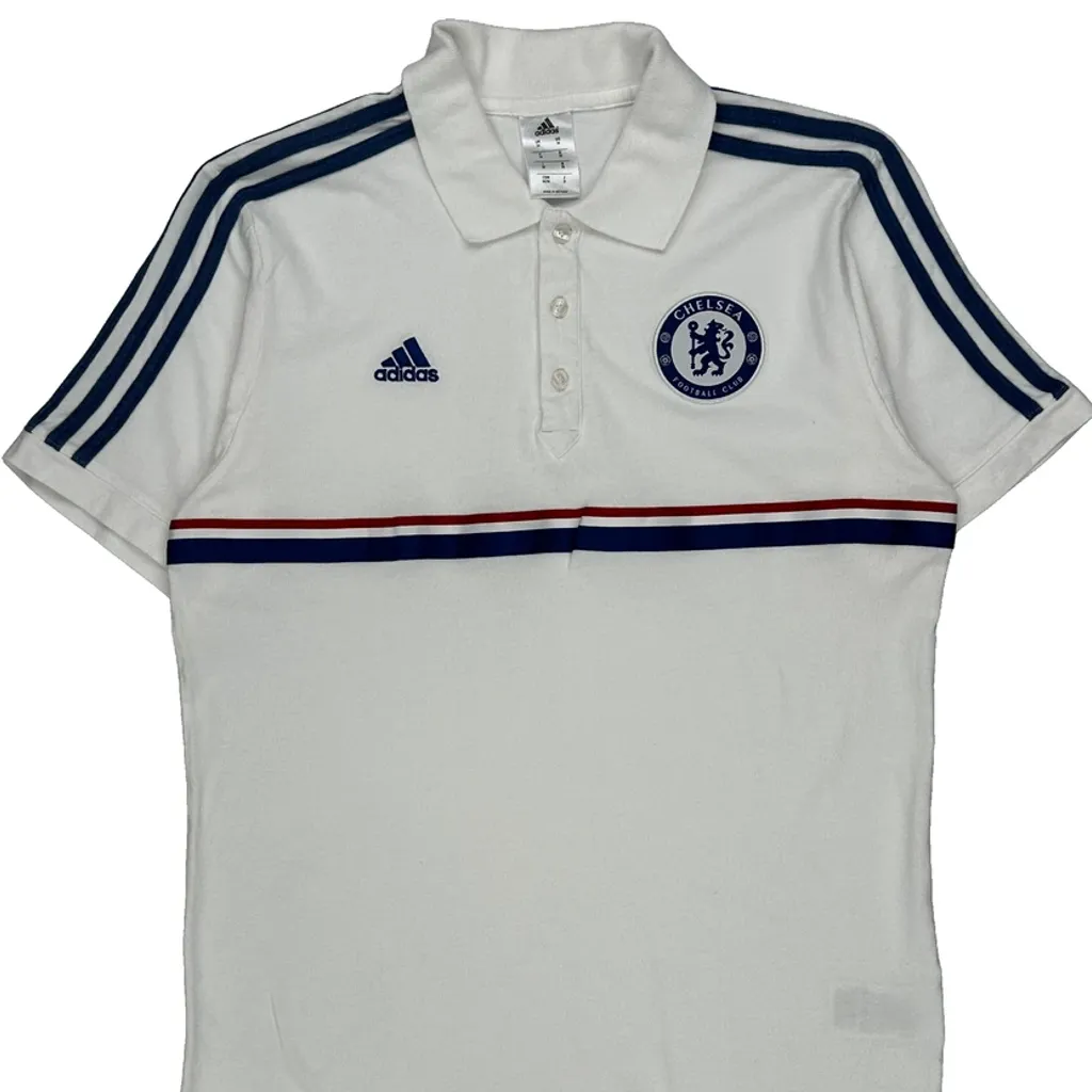 Chelsea Adidas Football Shirt - Medium White Cotton - Image 4