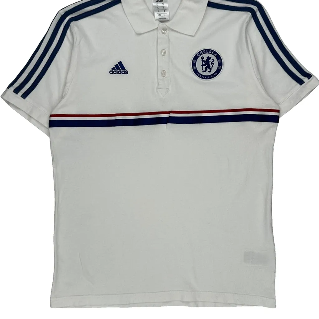 Chelsea Adidas Football Shirt - Medium White Cotton - Image 5