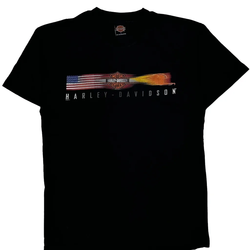 Cherokee Harley-Davidson Harley Davidson Graphic T-Shirt - Large Black Cotton - Image 4