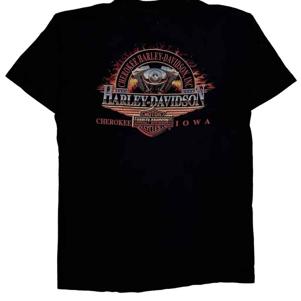 Cherokee Harley-Davidson Harley Davidson Graphic T-Shirt - Large Black Cotton - Image 6