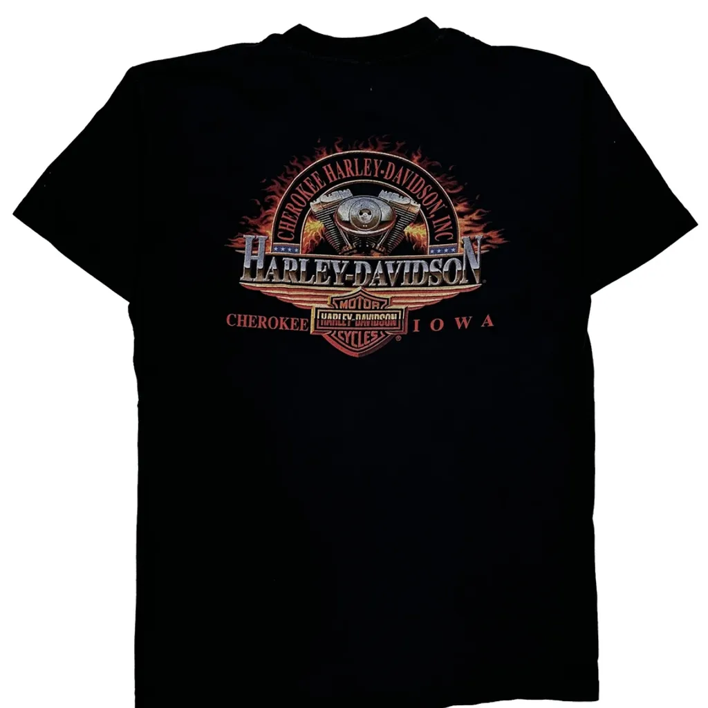 Cherokee Harley-Davidson Harley Davidson Graphic T-Shirt - Large Black Cotton - Image 7