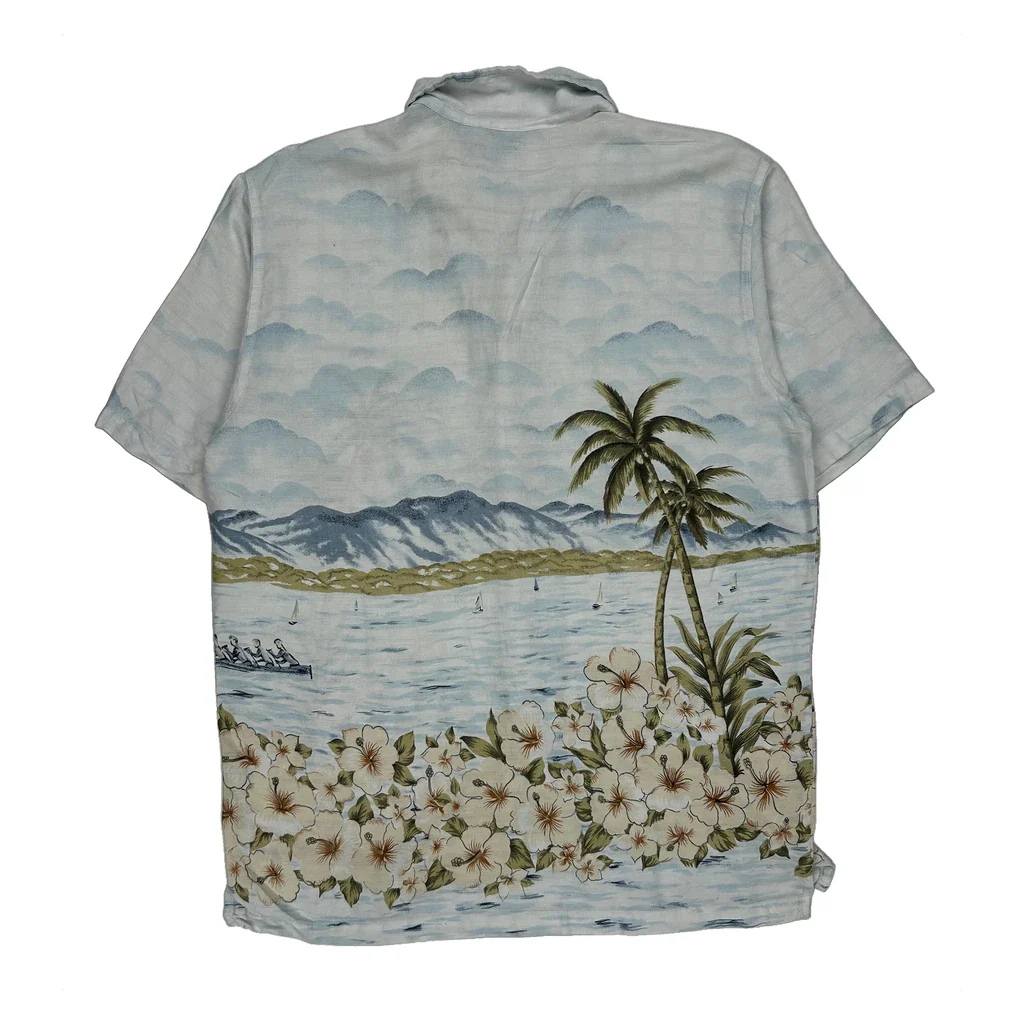 Cherokee Floral Hawaiian Shirt - Large Multicoloured Cotton Blend - Image 2