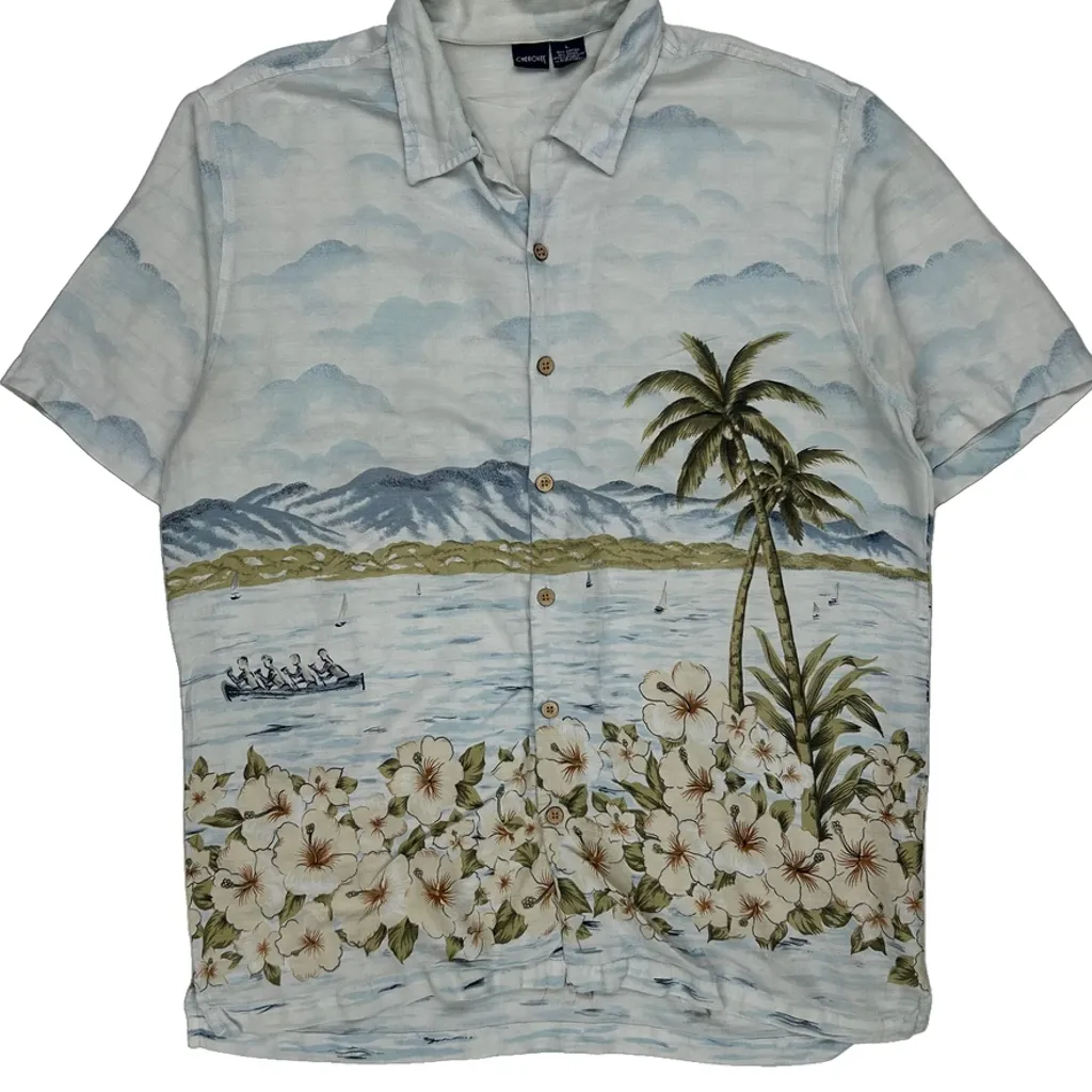Cherokee Floral Hawaiian Shirt - Large Multicoloured Cotton Blend - Image 5