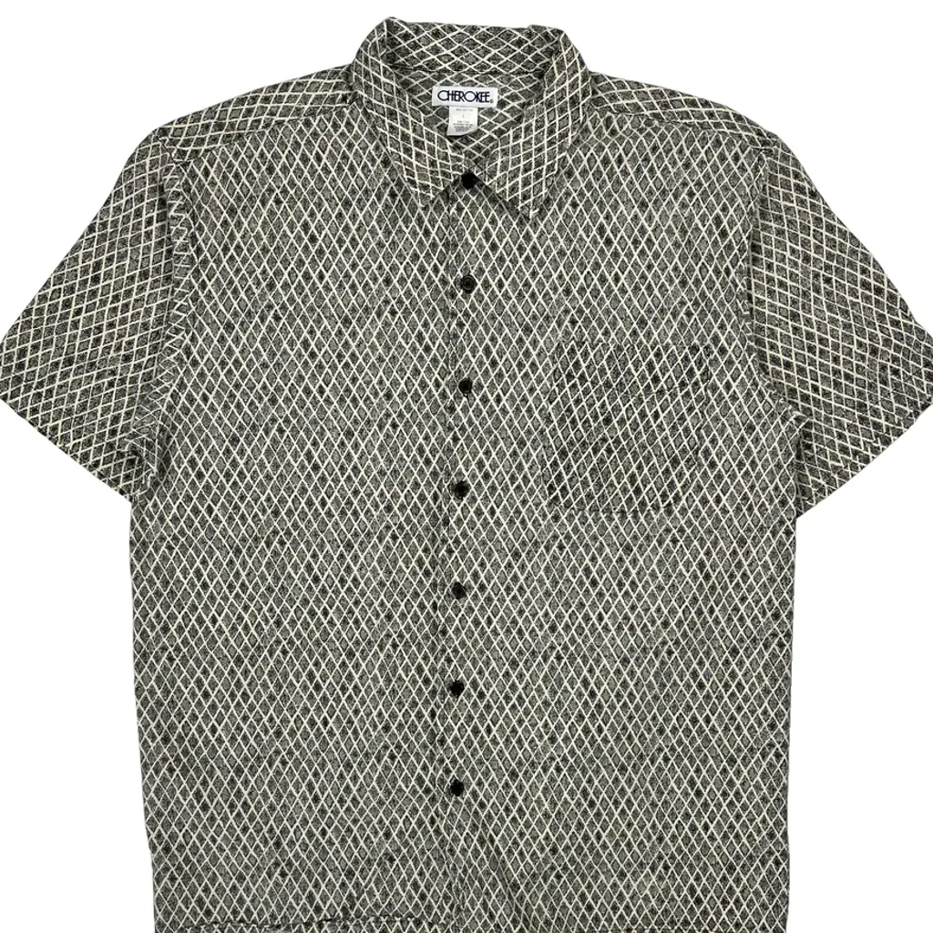 Cherokee Short Sleeve Shirt - Large Gray Cotton - Image 4