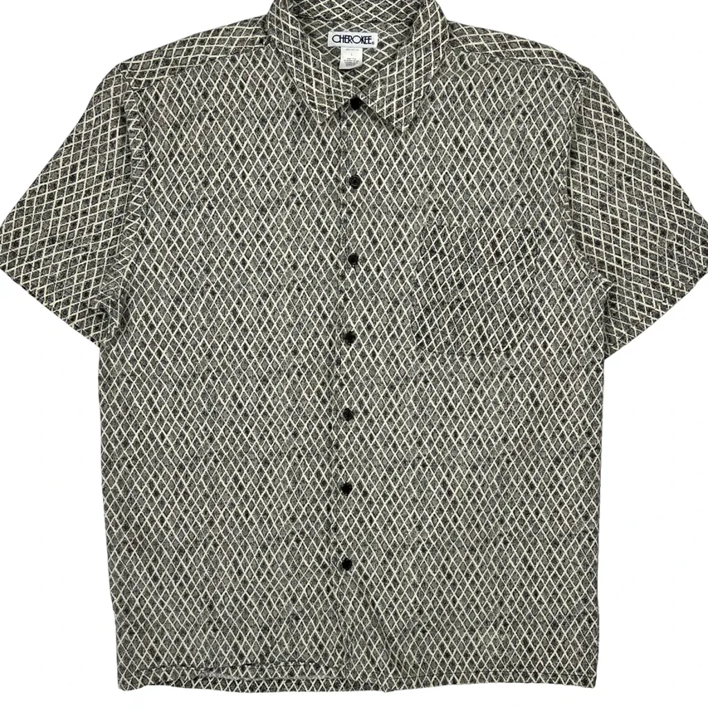 Cherokee Short Sleeve Shirt - Large Gray Cotton - Image 5