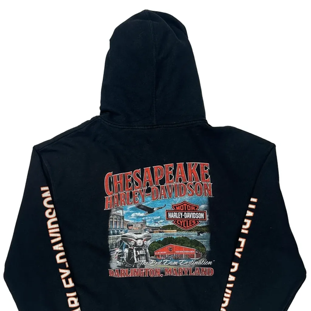 Chesapeake Harley Davidson Harley Davidson Graphic Hoodie - XL Black Cotton Blend - Image 7