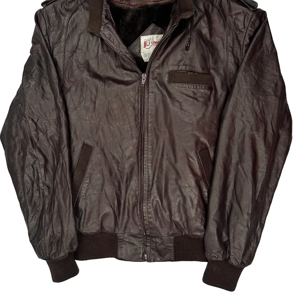 Chessking Leather Jacket - Medium Brown Leather - Image 4