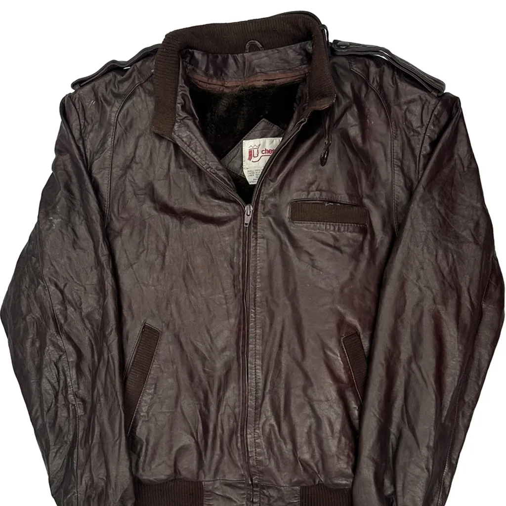 Chessking Leather Jacket - Medium Brown Leather - Image 5