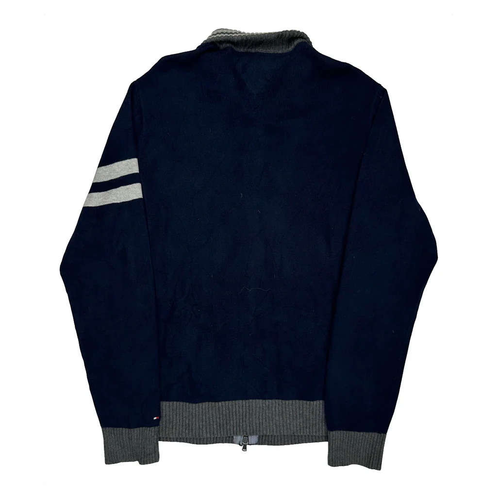 Chest Patch Tommy Hilfiger Track Jacket - Large Navy Cotton - Image 2