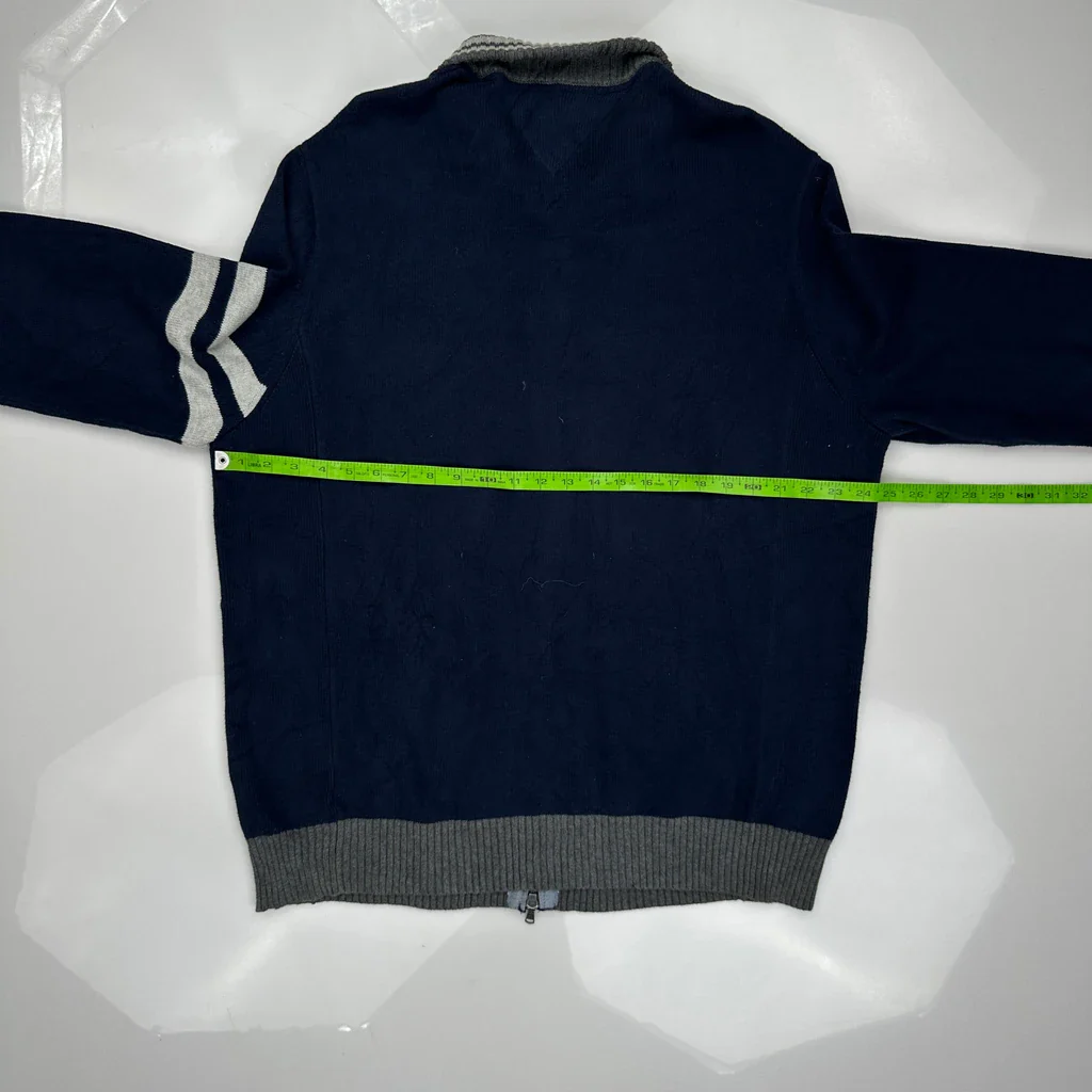 Chest Patch Tommy Hilfiger Track Jacket - Large Navy Cotton - Image 3