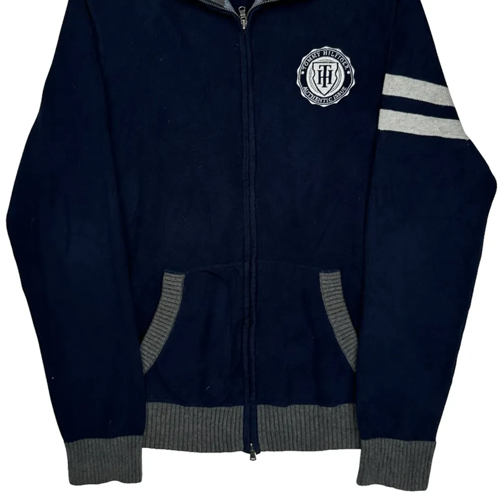Chest Patch Tommy Hilfiger Track Jacket - Large Navy Cotton - Image 6