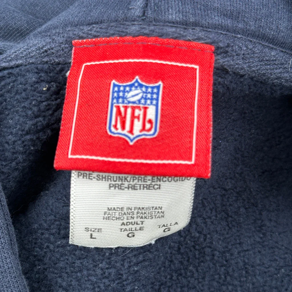 Chicago Bears Nfl Football Hoodie - Large Navy Cotton - Image 3
