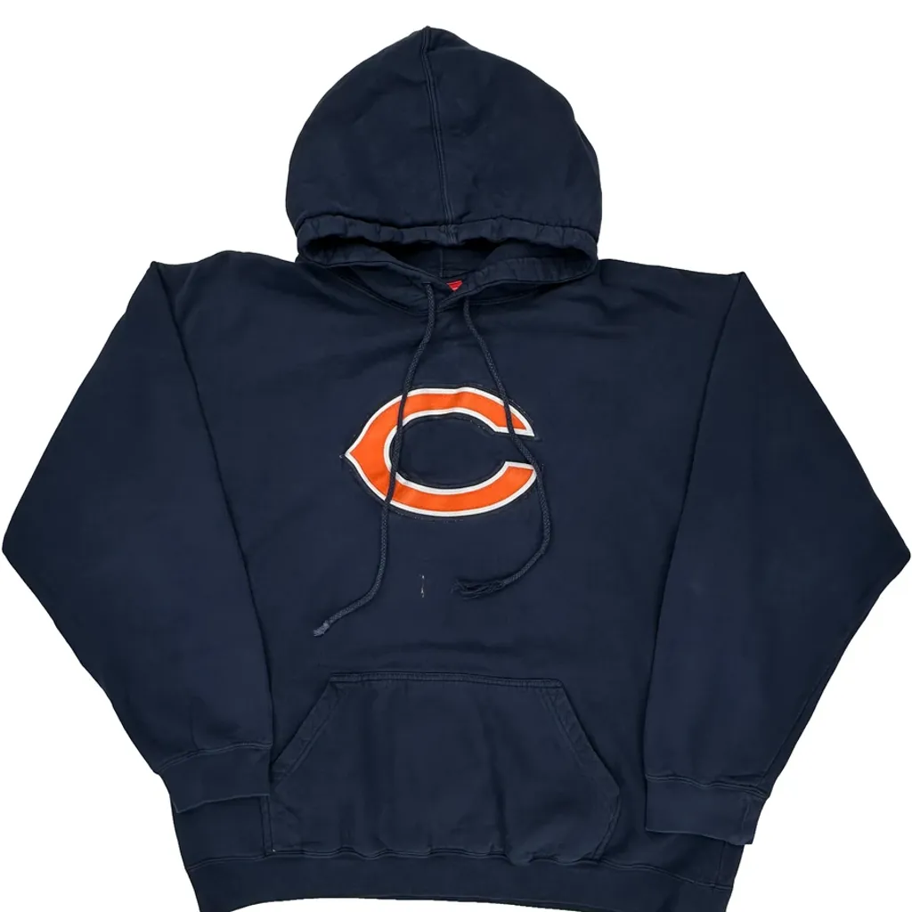 Chicago Bears Nfl Football Hoodie - Large Navy Cotton - Image 4