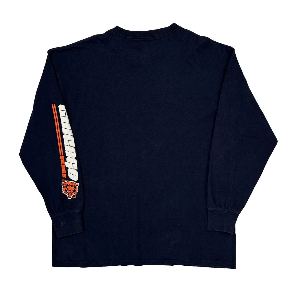 Chicago Bears Nfl Football Long Sleeve T-Shirt - XL Navy Cotton - Image 2