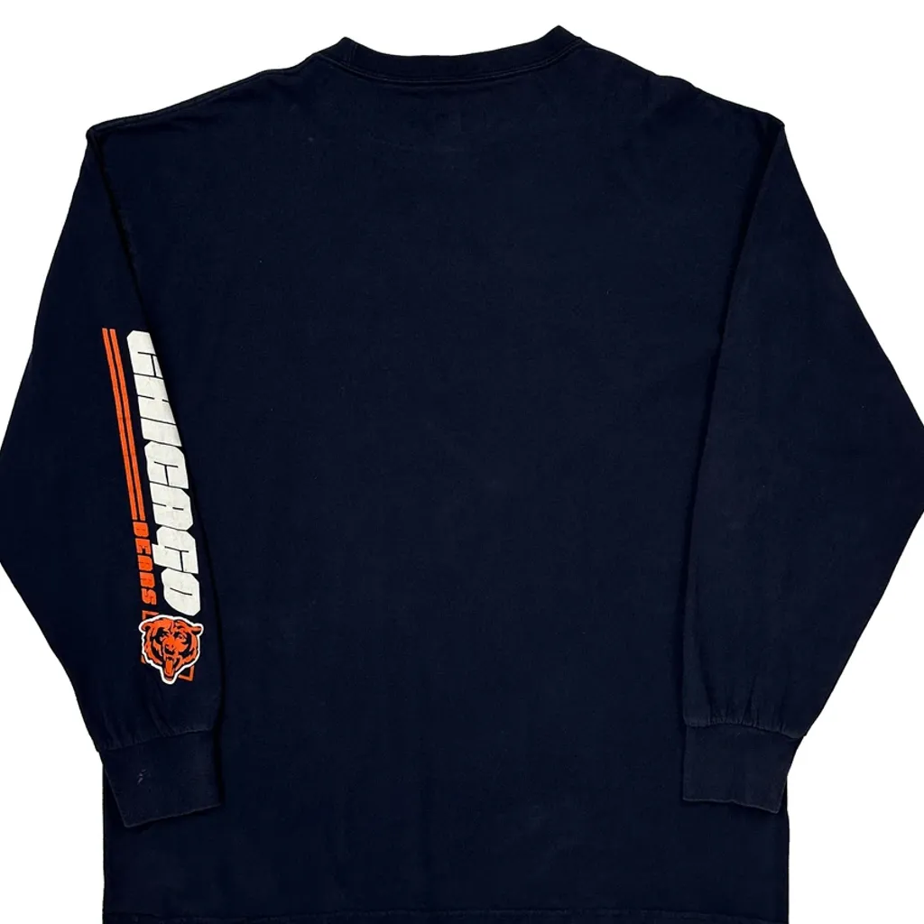 Chicago Bears Nfl Football Long Sleeve T-Shirt - XL Navy Cotton - Image 6