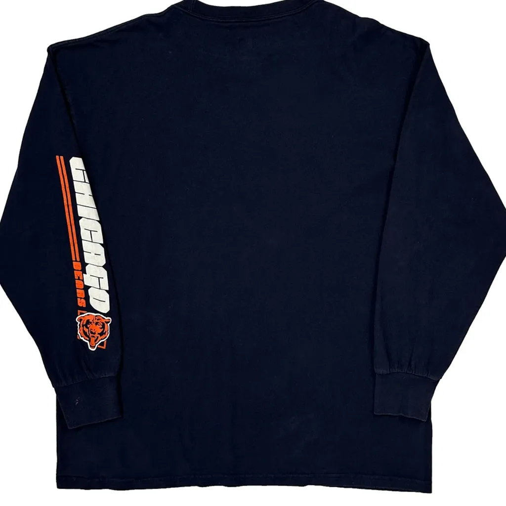 Chicago Bears Nfl Football Long Sleeve T-Shirt - XL Navy Cotton - Image 7