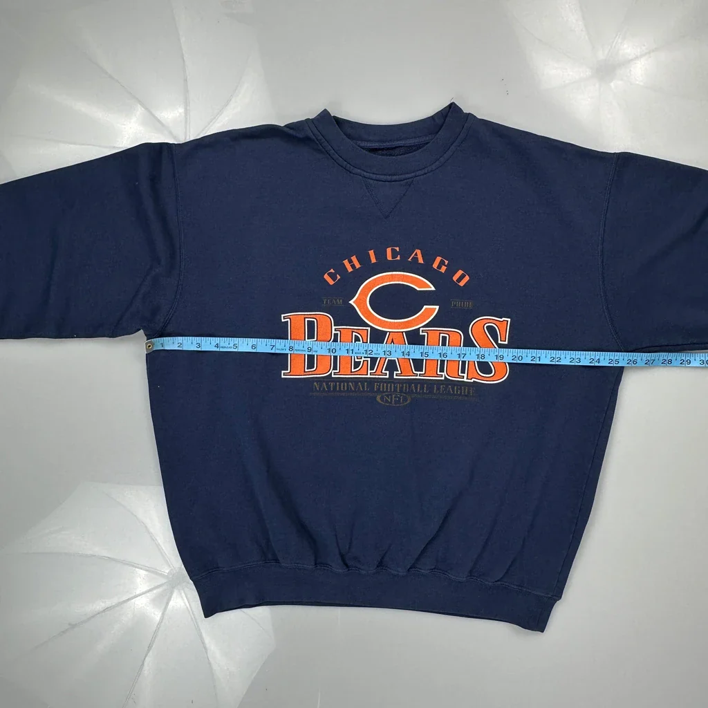 Chicago Bears Nfl Sweatshirt - XL Blue Cotton - Image 3