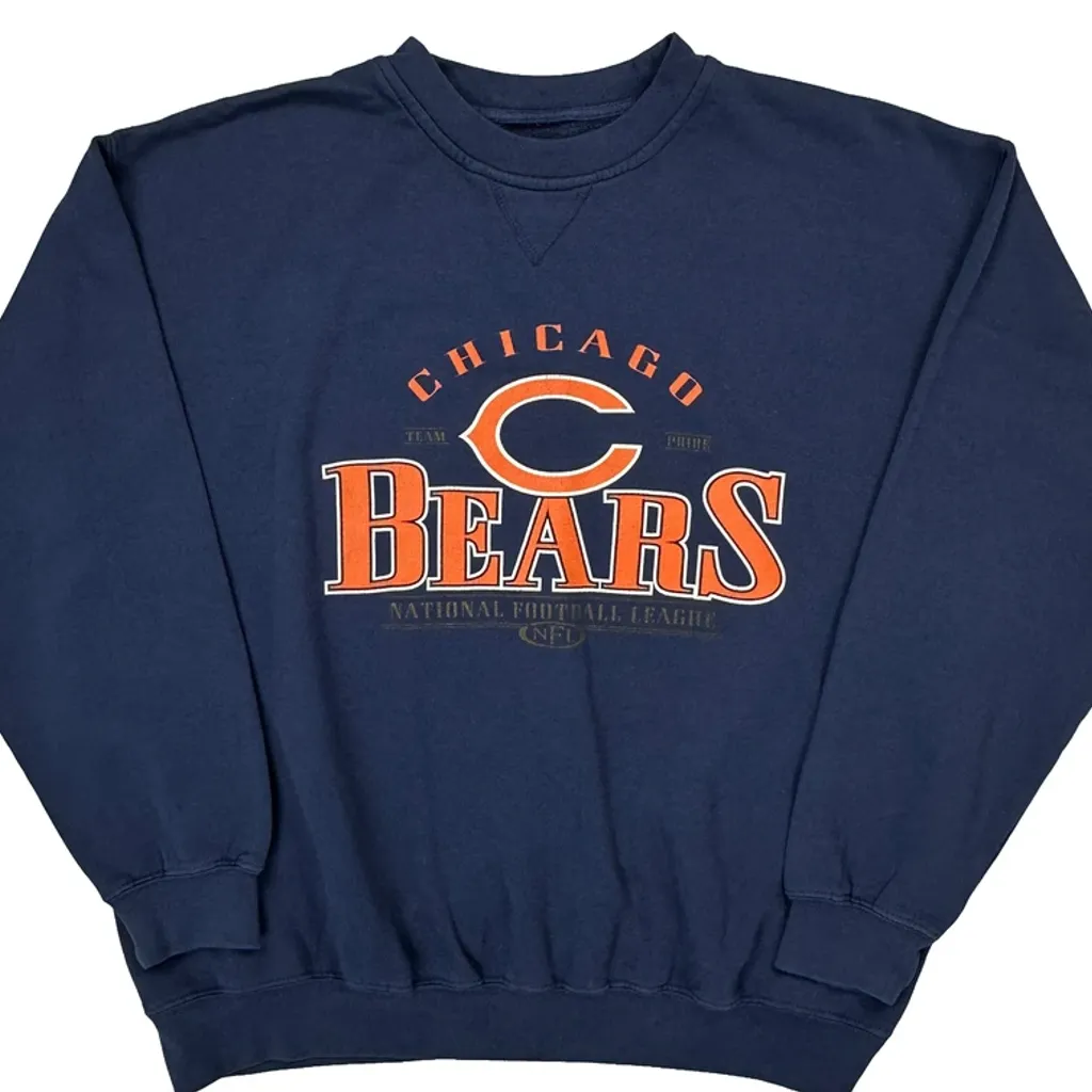Chicago Bears Nfl Sweatshirt - XL Blue Cotton - Image 4