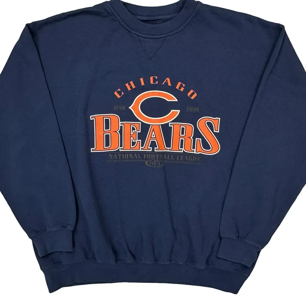 Chicago Bears Nfl Sweatshirt - XL Blue Cotton - Image 5