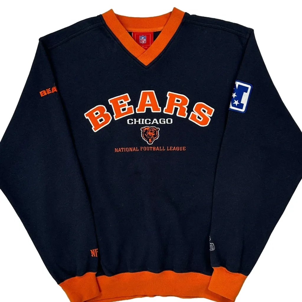 Chicago Bears Nfl Sweatshirt - Medium Navy Cotton - Image 4