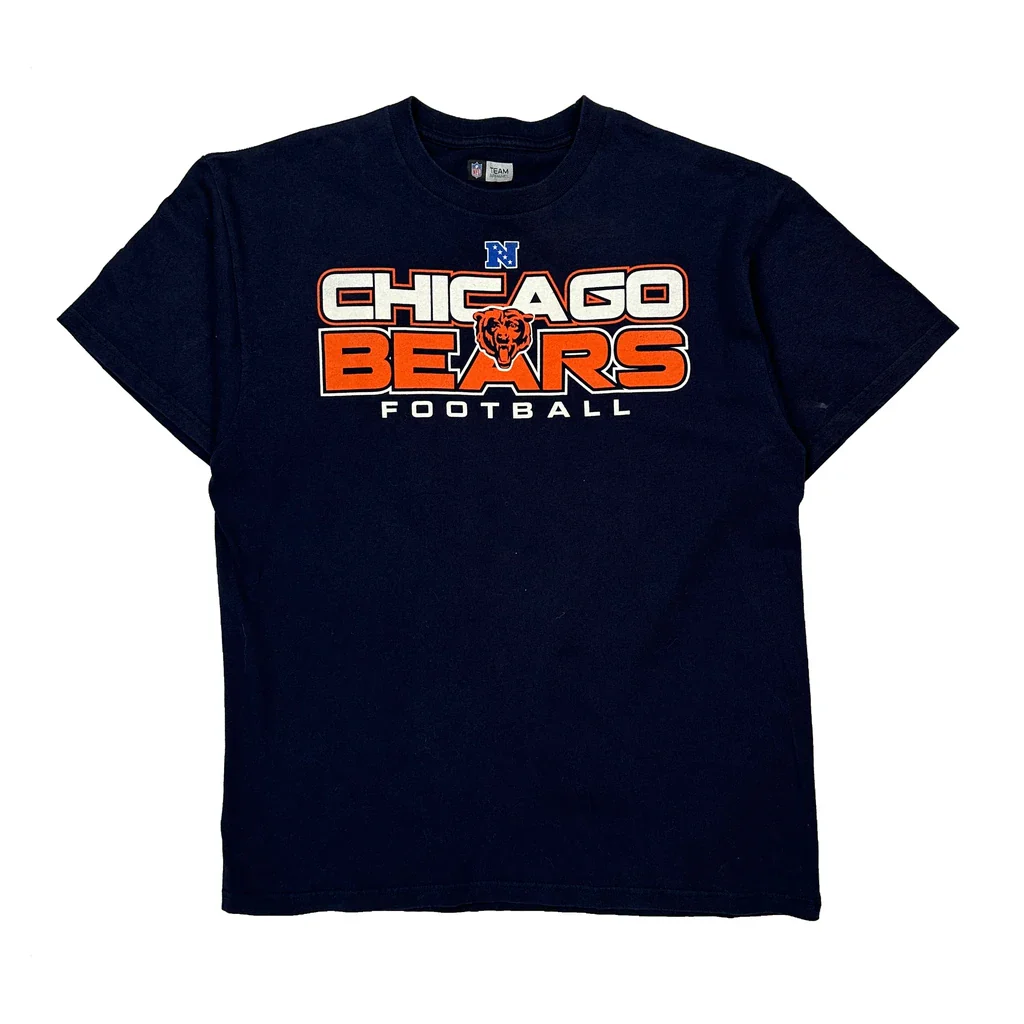 Chicago Bears Nfl T-Shirt - Large Navy Cotton