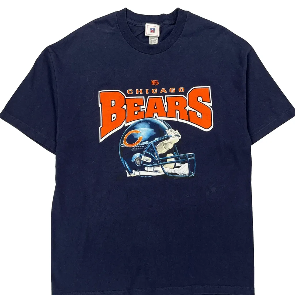 Chicago Bears Nfl Football T-Shirt - XL Navy Cotton - Image 4