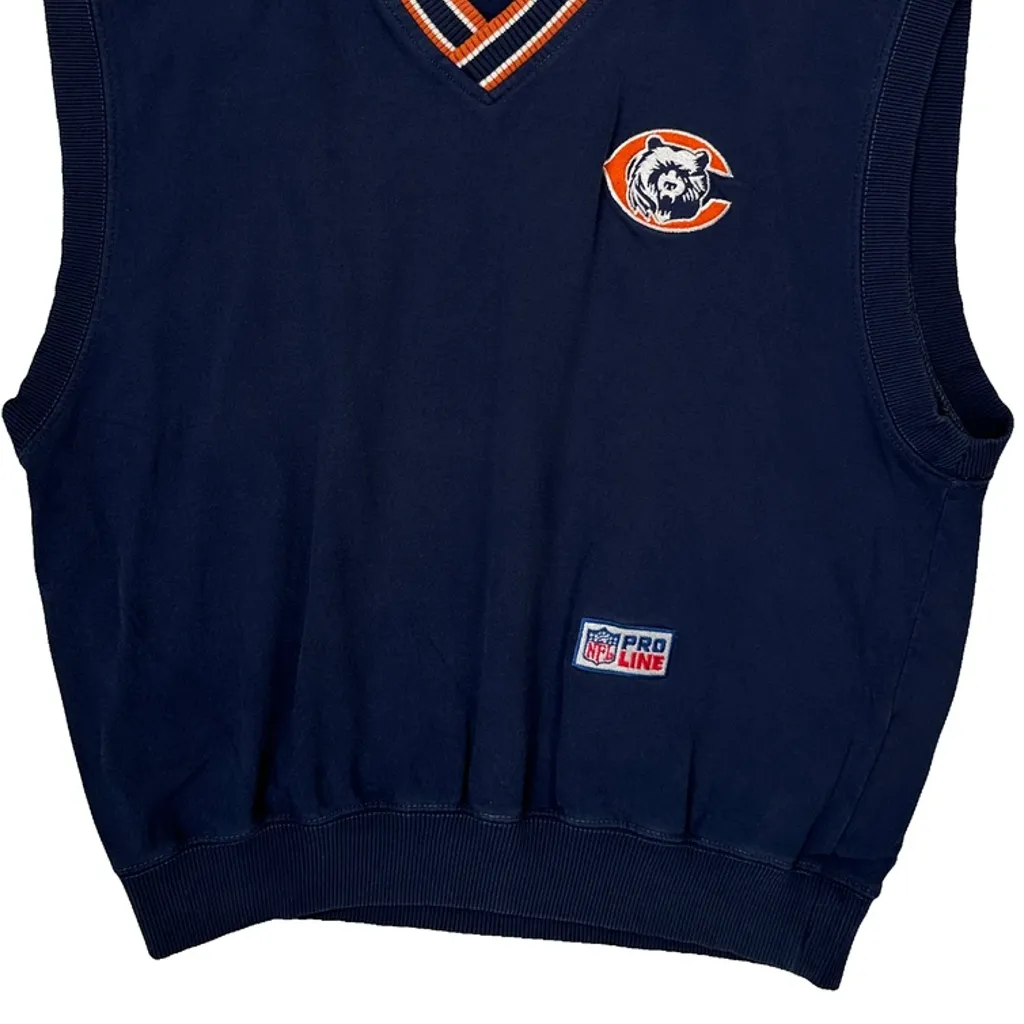 Chicago Bears Starter Sweater Vest - Large Navy Cotton - Image 4