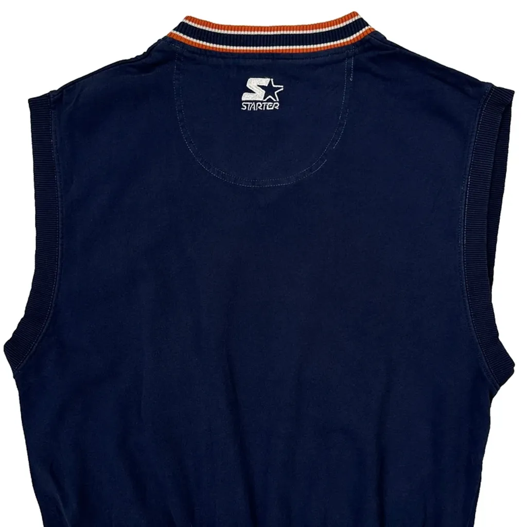 Chicago Bears Starter Sweater Vest - Large Navy Cotton - Image 7