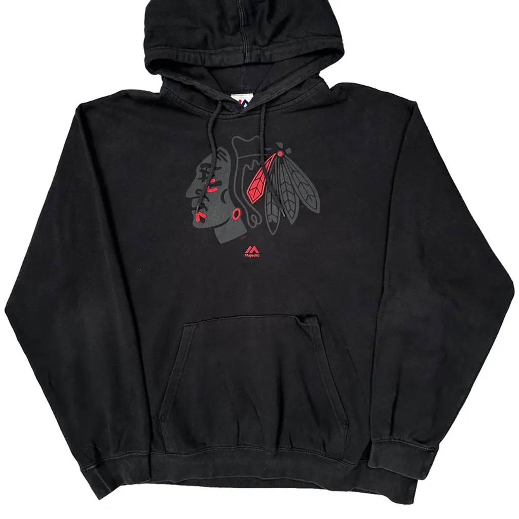 Chicago Blackhawks Majestic Nhl Hoodie - XL Black Cotton - Image 5