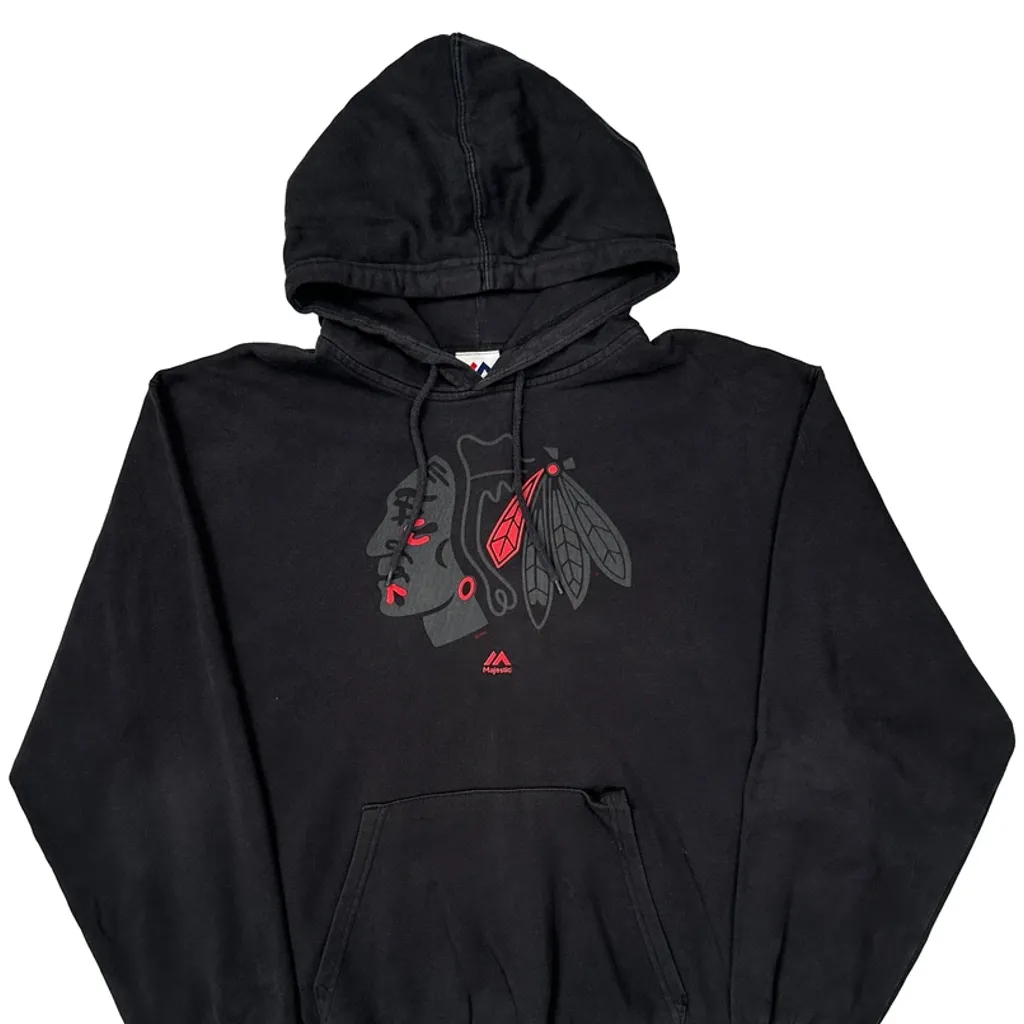 Chicago Blackhawks Majestic Nhl Hoodie - XL Black Cotton - Image 6