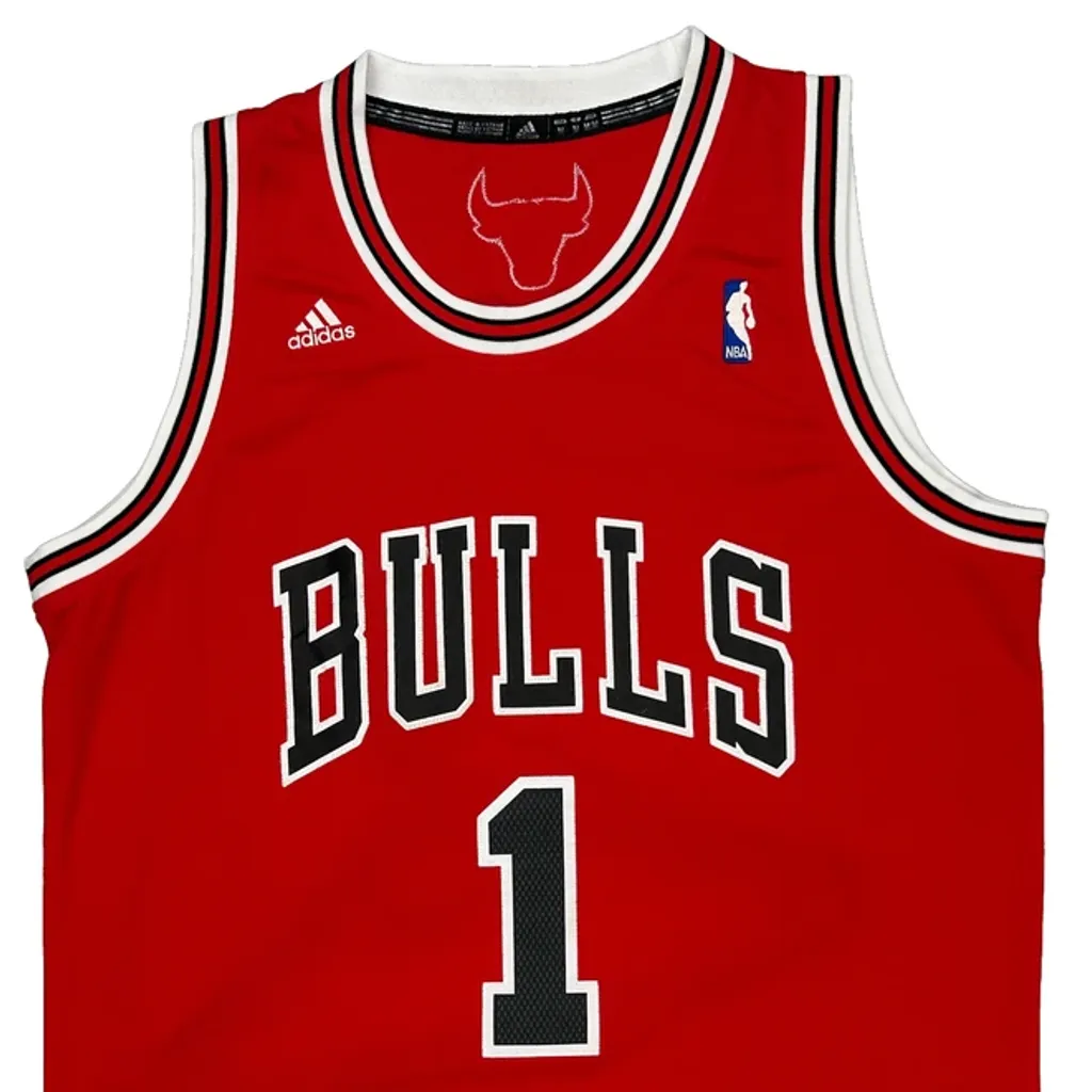 Chicago Bulls Adidas Nba Jersey - Medium Red Polyester - Image 4