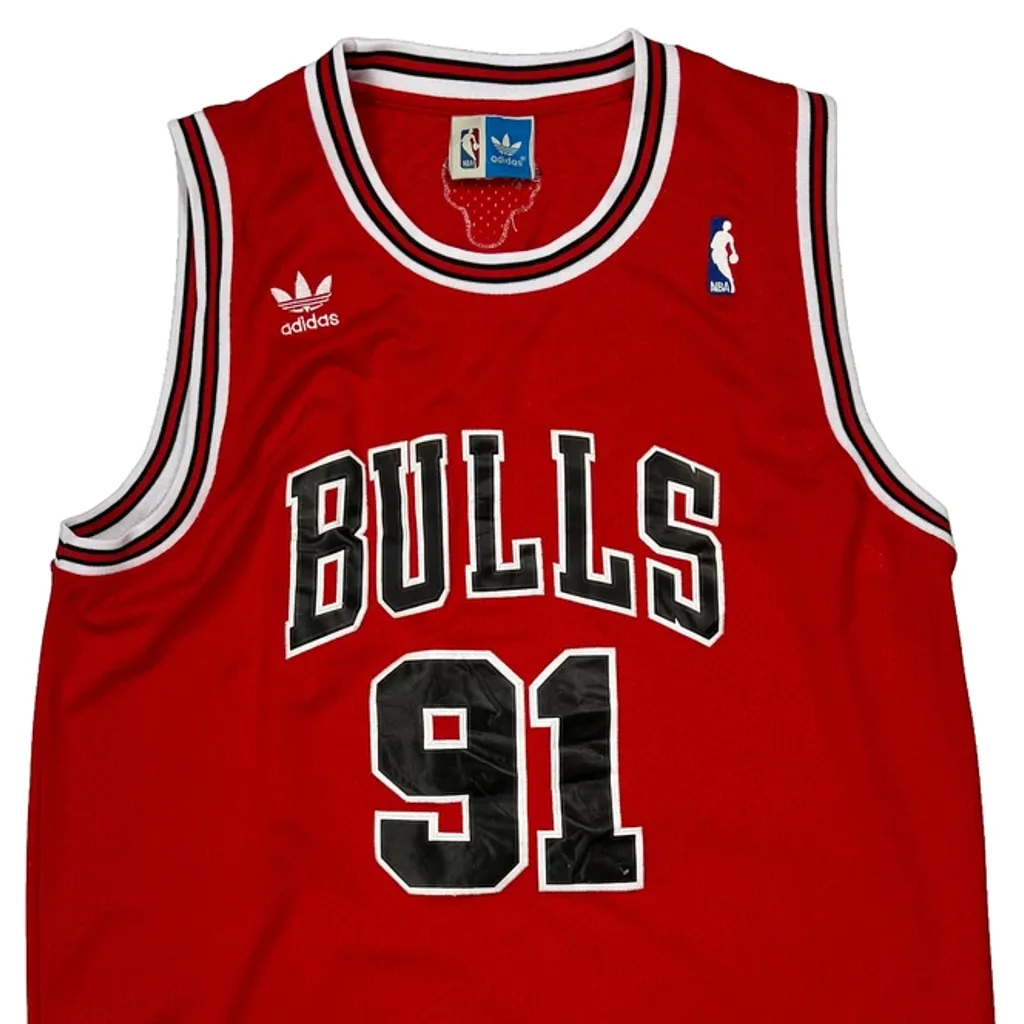 Chicago Bulls Adidas #91 Rodman Jersey - XL Red Polyester - Image 5
