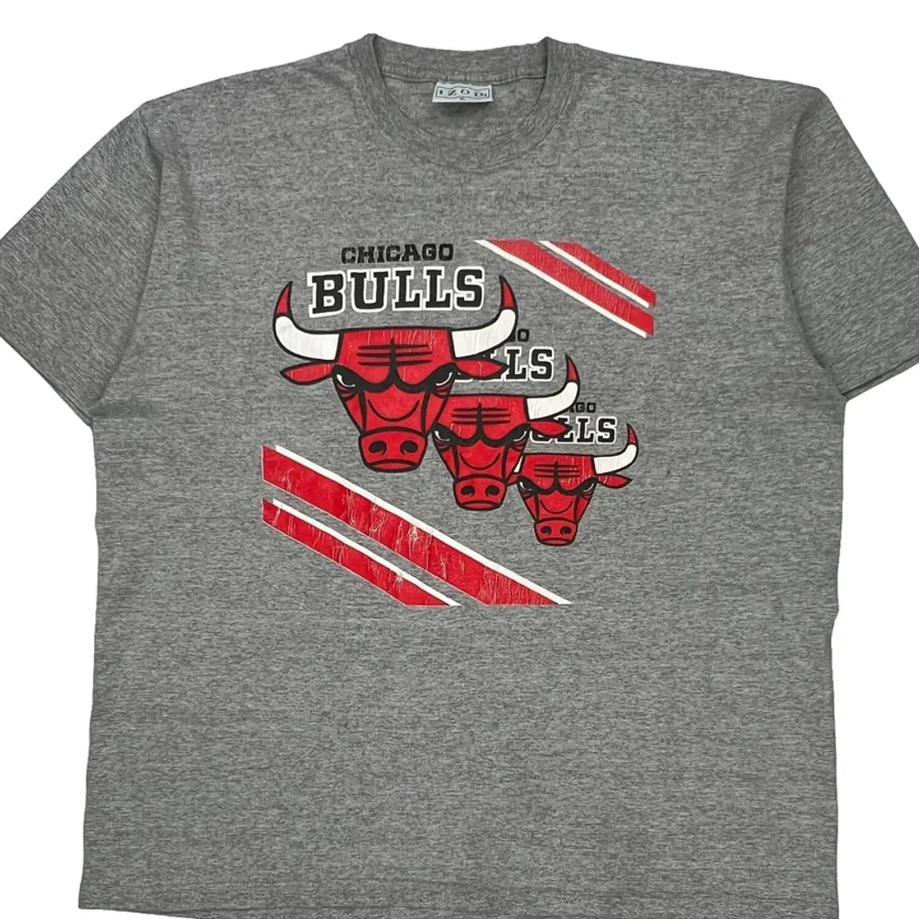 Chicago Bulls Izod Nba T-Shirt - XL Gray Cotton - Image 4
