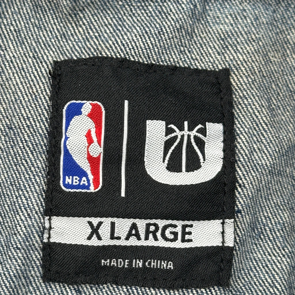Chicago Bulls Nba Graphic Denim Gilet - XL Acid Wash Denim - Image 3