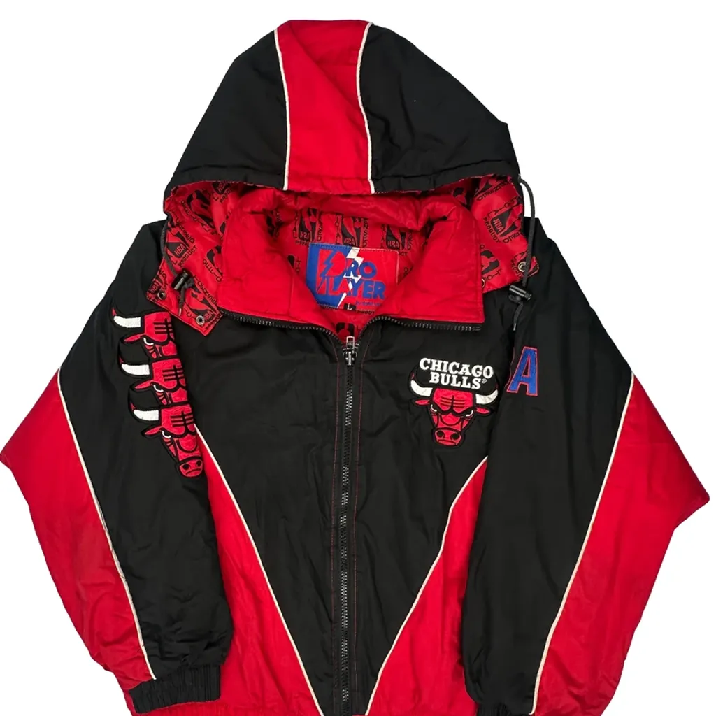 Chicago Bulls Pro Player Graphic Jacket - Large Red Polyester - Image 5