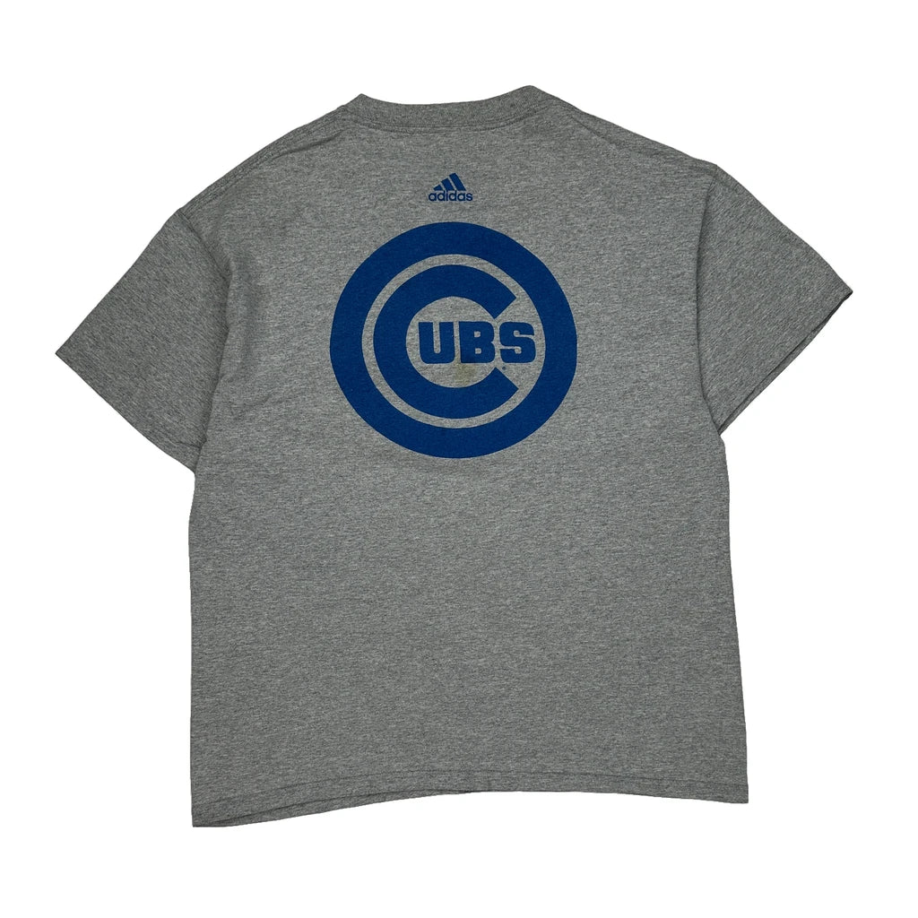 Chicago Cubs Adidas Mlb T-Shirt - Large Gray Cotton - Image 2