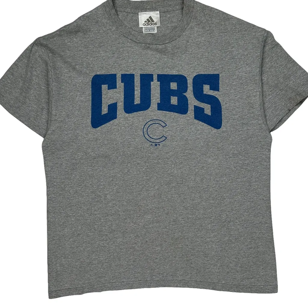 Chicago Cubs Adidas Mlb T-Shirt - Large Gray Cotton - Image 5