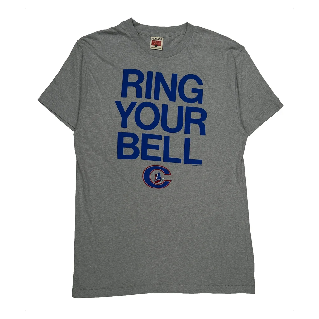 Chicago Cubs Homage Single Stitch T-Shirt - Large Grey Cotton