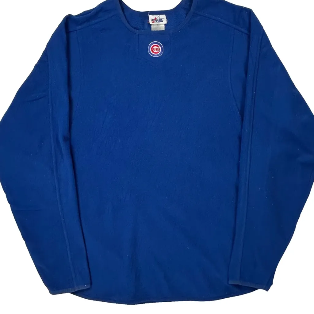Chicago Cubs Majestic Mlb Fleece - XL Blue Polyester - Image 4