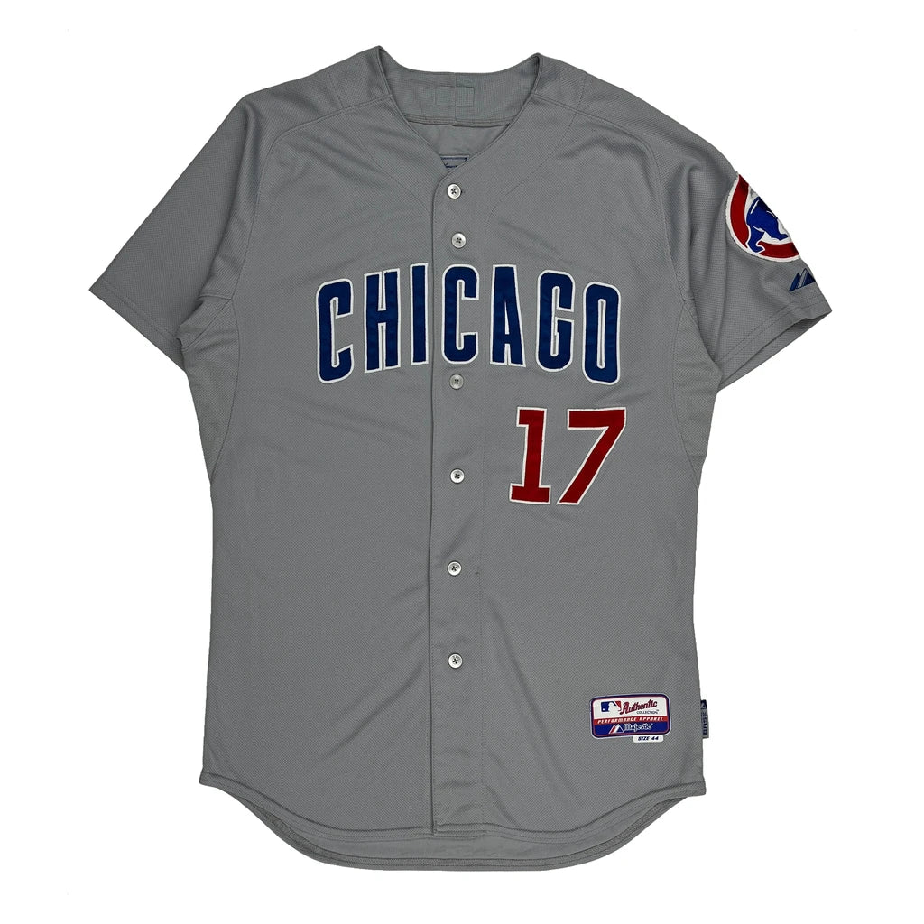 Chicago Cubs Majestic Mlb Jersey - Large Grey Polyester